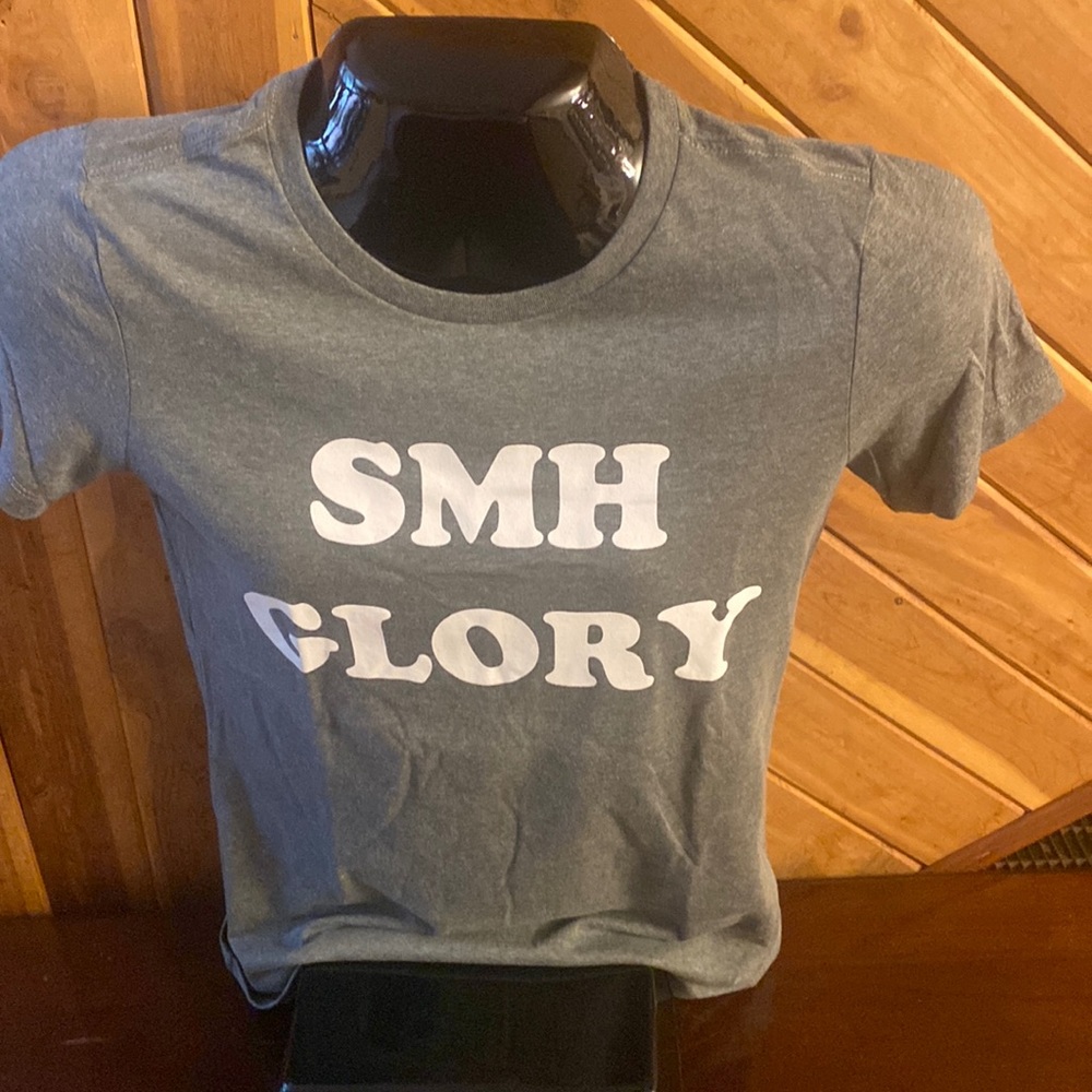 Miracle’s Closet Brand, SMH Glory “ shaking my head “T-Shirt  Grey & White